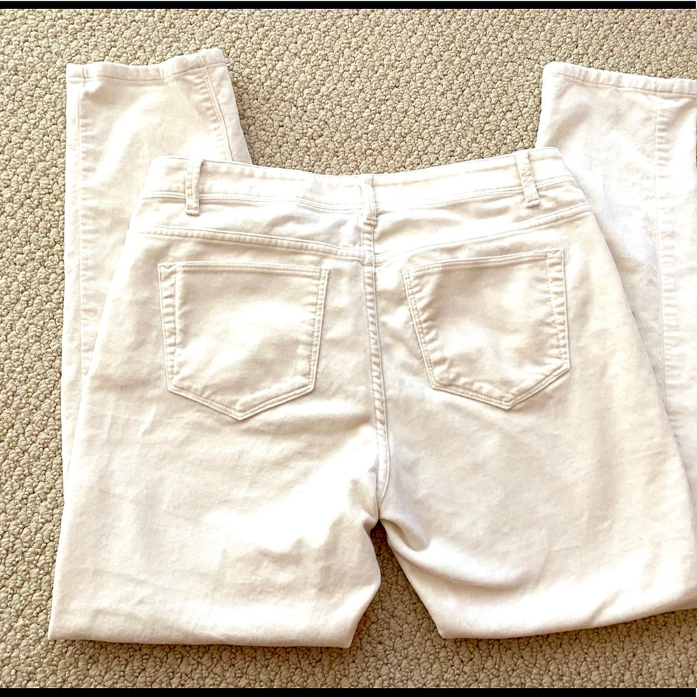 J.JILL CREAM COLORED BRUSHED COTTON 5 POCKET JEANS